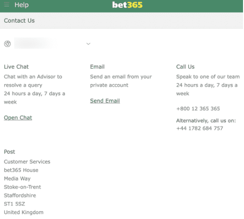 Live bet365 chat Bet365 Customer