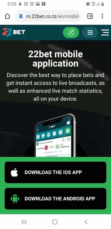 22Bet mobile app download teaser