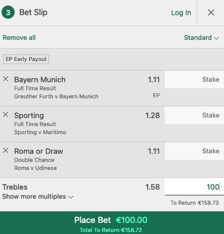 3-fold acca conservative - low risk