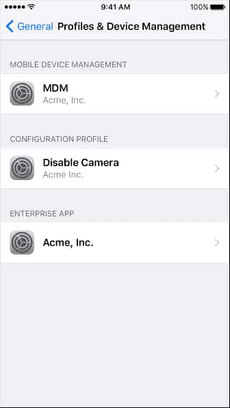 Trust settings app