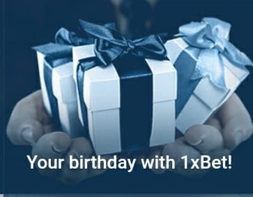 1xbet birthday offer screen