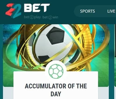 22bet accumulator win boost