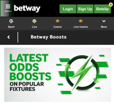 odds boost on betway