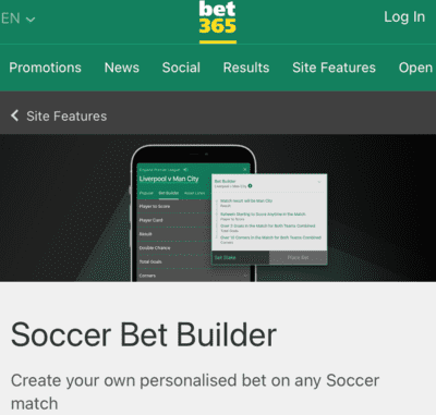 soccer bet builder on bet365