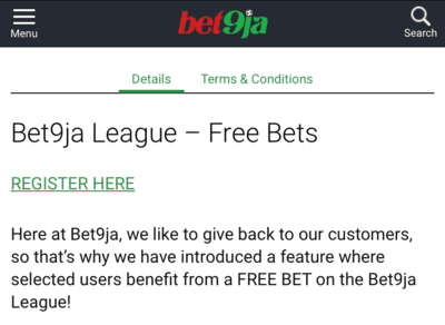 league freebet on bet9ja