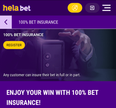Helabet bet insurance offer