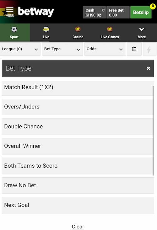 Betway sportsbook betting lines