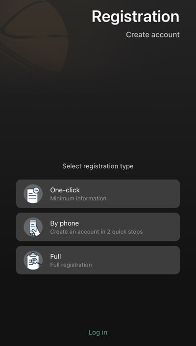 Registration on Betwinner App