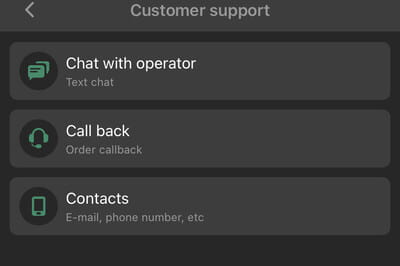 Customer support on Betwinner App