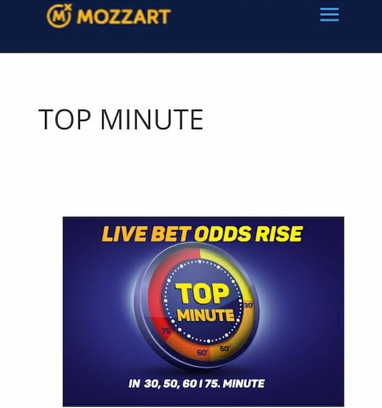 Mozzartbet top minute promotion
