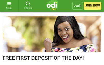 Odibets Free first deposit of the day