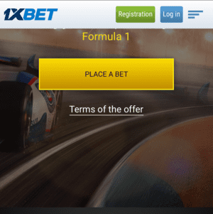 Formula 1 offer on 1XBET