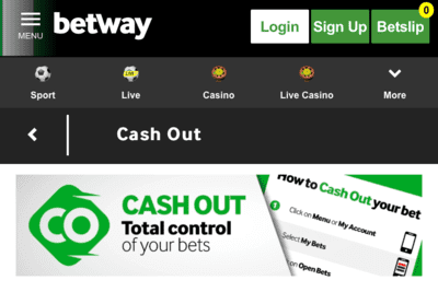 Cash-out Feature on Betway