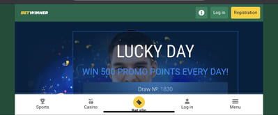 Lucky Day promo on Betwinner