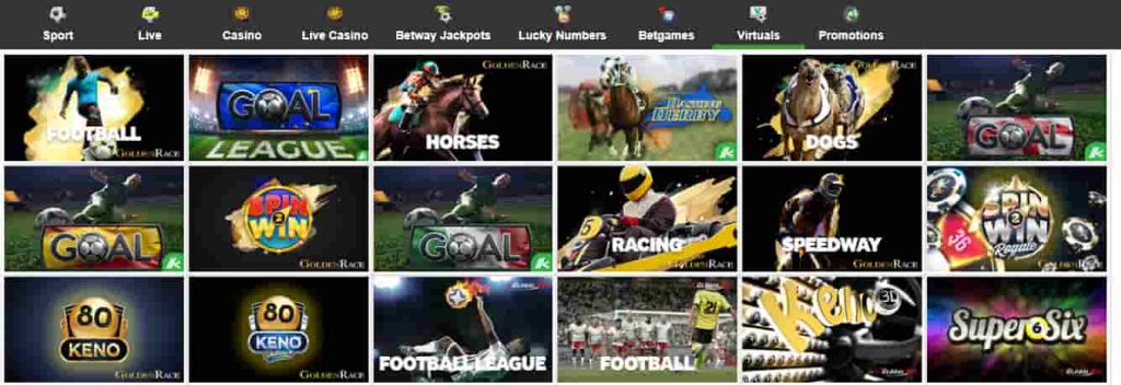 Betway virtual offers