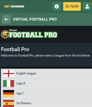 Betwinner Virtual Football Pro