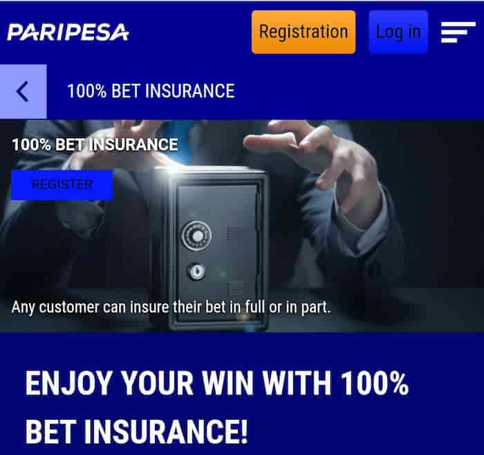 Paripesa 100% Bet Insurance Promo