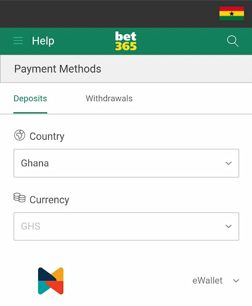 Bet365 app deposit options
