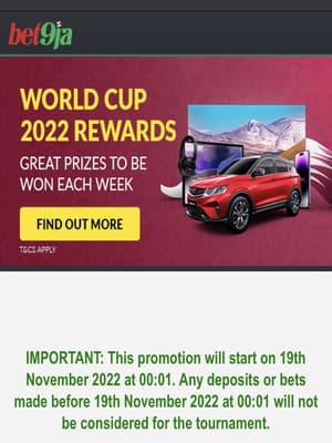 Bet9ja World Cup Reward