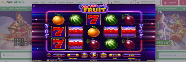 Mybet.africa Hot Hot Fruit casino game