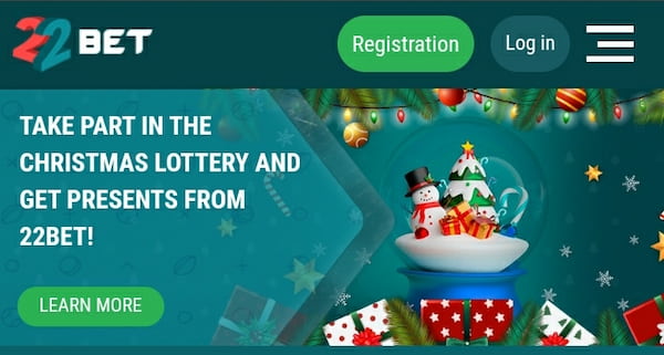22bet Christmas lottery promotion