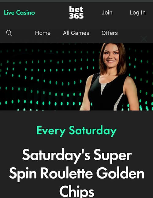 Bet365 Saturday Spin Roulette