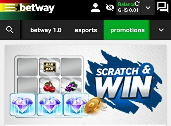 Betway Scratch & Win promotion