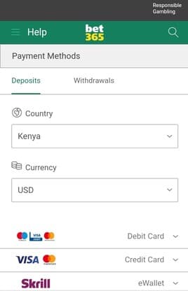 Bet365 payment options