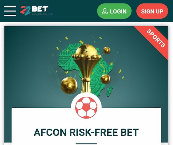 22bet AFCON Risk-Free Bet promotion