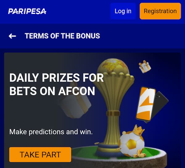 Paripesa Daily Prizes for Bets On AFCON