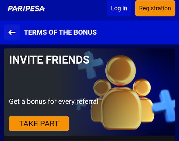 Paripesa Invite Friends
