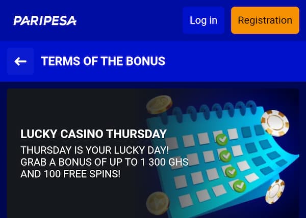Paripesa Lucky Casino Thursday